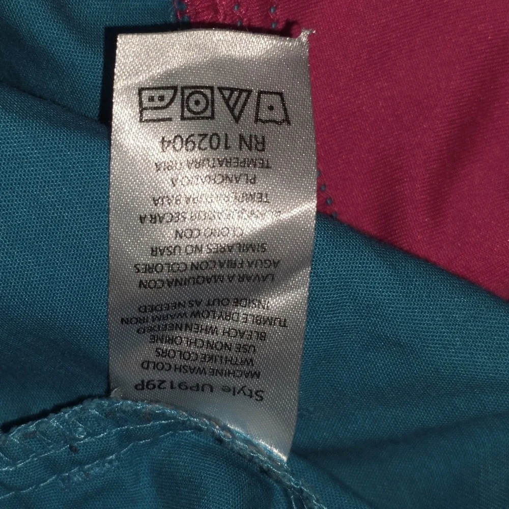 Beyond Scrubs Womens Pants Blue Pink Size PM Pull‎ On Elastic Waist Pockets